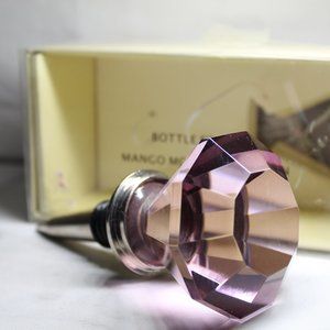 Oversized Amethyst Diamond Cut Jewel Wine Bottle Stopper NEW